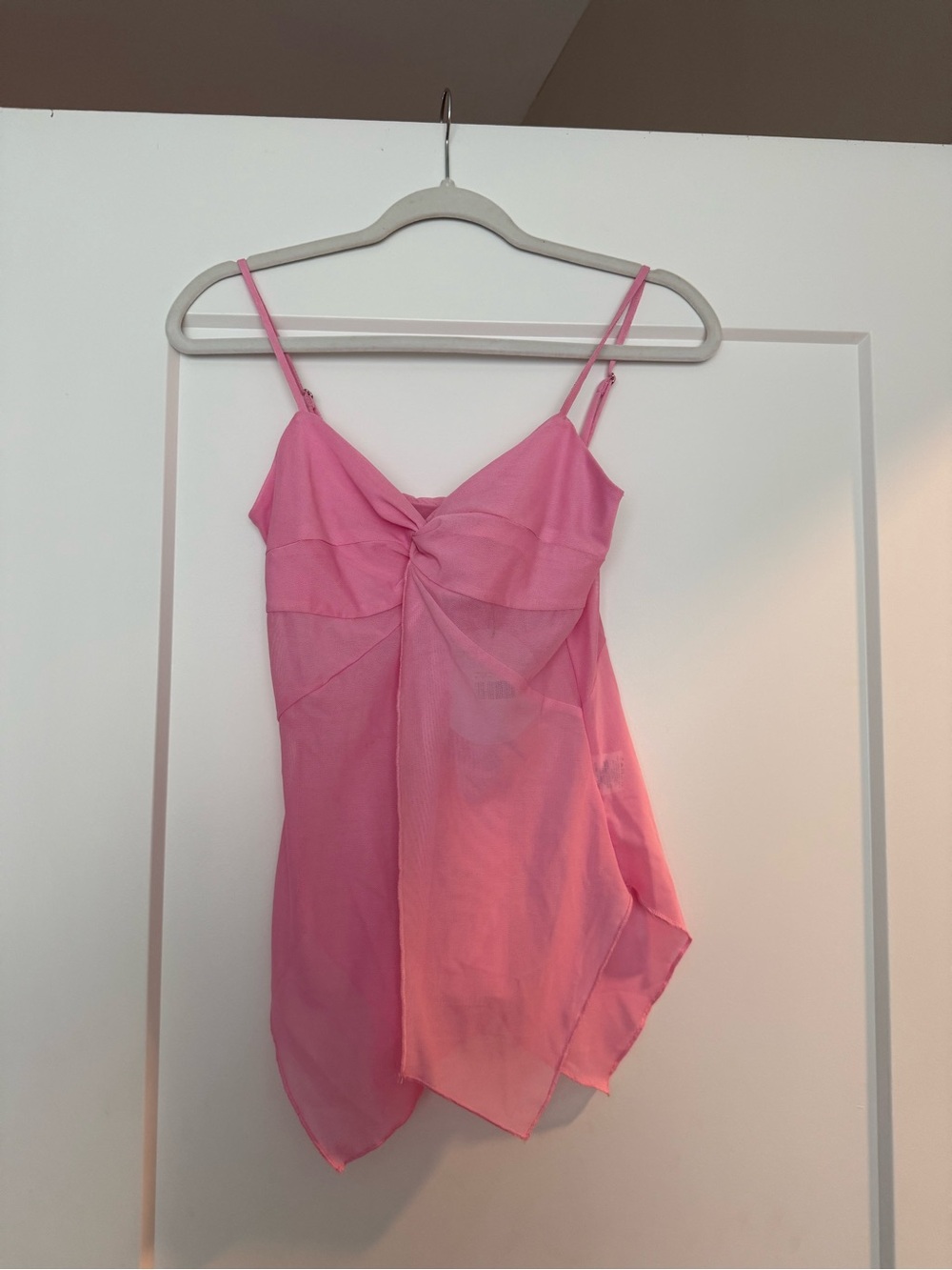 Princess Polly Pink Twist-Front Sheer Camisole
